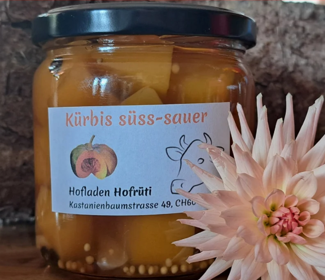 Kürbis süss-sauer vom Hofladen Hofrüti in Horw